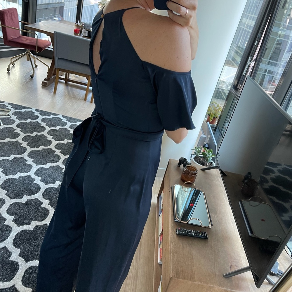 Next UK - Navy Satin Jumpsuit - Picture 1 of 11